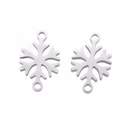 Rostfritt stål connector snöflinga, 1 st