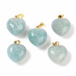 Guldfärgat hänge hjärta amazonite, 1 st