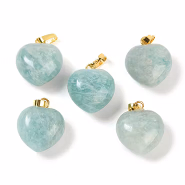 Guldfärgat hänge hjärta amazonite, 1 st