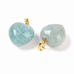 Guldfärgat hänge hjärta amazonite, 1 st
