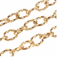 Guldfärgat rostfritt stål kedja med textur och PVD, 1 m
