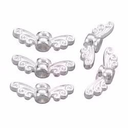 Silverfärgade små änglavingar sirliga, 10 st