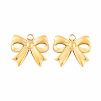 Guldfärgat rostfritt stål berlock rosett med PVD plätering, 1 st