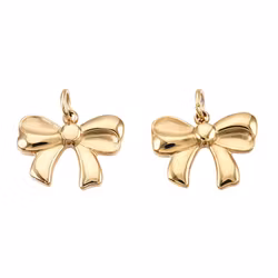 Guldfärgat rostfritt stål berlock rosett med ring och PVD, 1 st