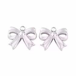 Rostfritt stål berlock rosett, 1 st