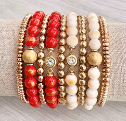 Jade 4 mm vit med guldskimmer, 1 sträng