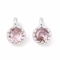 REA: Silverfärgad berlock mini rosa med cubic zirconia, 1 st