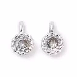 REA: Silverfärgad berlock mini glas med cubic zirconia, 1 st