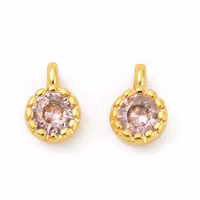 REA: Guldfärgad berlock mini rosa med cubic zirconia, 1 st