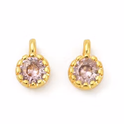 REA: Guldfärgad berlock mini rosa med cubic zirconia, 1 st
