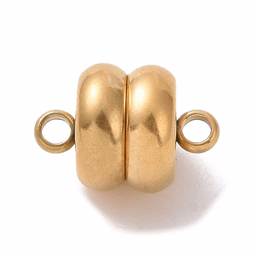 Guldfärgat rostfritt stål magnetlås 7 mm med PVD plätering, 1 st