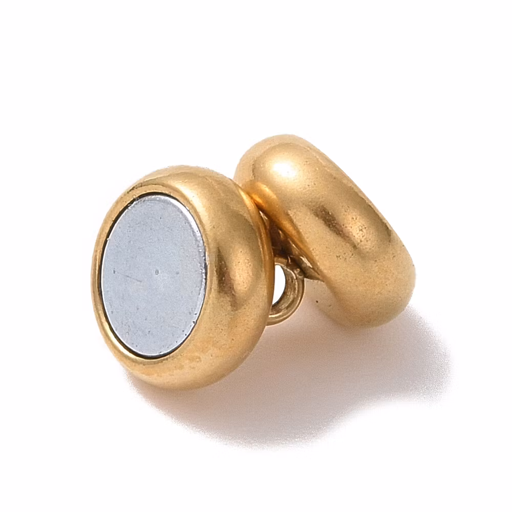 Guldfärgat rostfritt stål magnetlås 7 mm med PVD plätering, 1 st