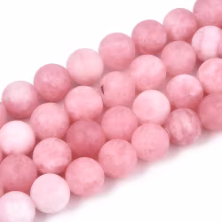 REA: Jade 8 mm frostad rosa, 1 sträng