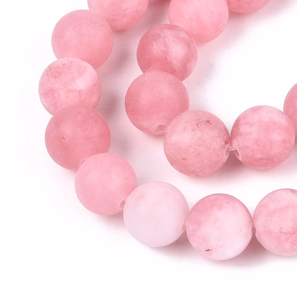 REA: Jade 8 mm frostad rosa, 1 sträng