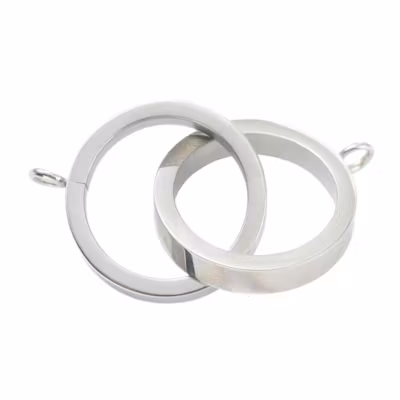 Rostfritt stål connector ringar, 1 st