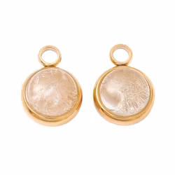 Guldfärgat rostfritt stål berlock bergkristall och PVD, 1 st