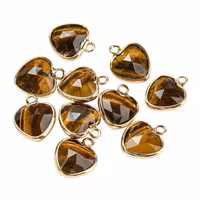 Guldfärgad berlock hjärta tigeröga, 1 st