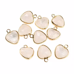 Guldfärgad berlock hjärta bergkristall, 1 st