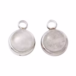 Rostfritt stål berlock bergkristall, 1 st