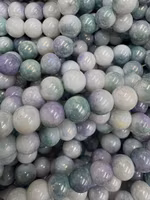 REA: Glaspärlor runda grön/lilamelerade, 1 sträng