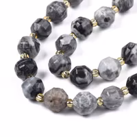 Jaspis map stone star cut 7x8 mm, 1 sträng