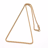 Guldfärgat rostfritt stål halskedja rope chain 45 cm, 1 st