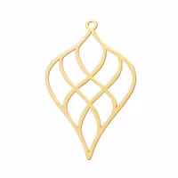 Guldfärgat rostfritt stål sirligt hänge, 1 st