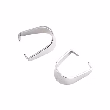 Rostfritt stål berlockhållare (bails) 9x4mm, 10 st