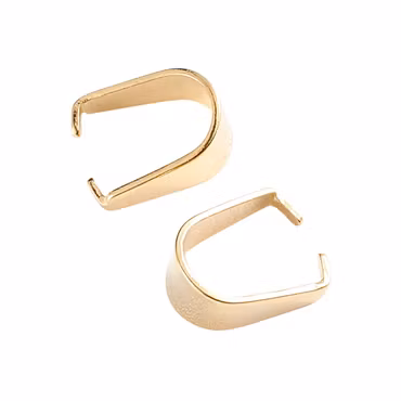 Guldfärgast rostfritt stål berlockhållare (bails) 9x4mm 18k, 10 st