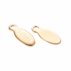 Guldfärgat kirurgiskt stål små tags med text 24k, 10 st