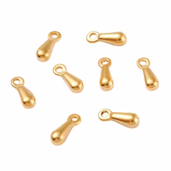 Guldfärgat kirurgiskt stål små droppar, 10 st