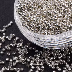Seed beads 2 mm silver, ca 20 g