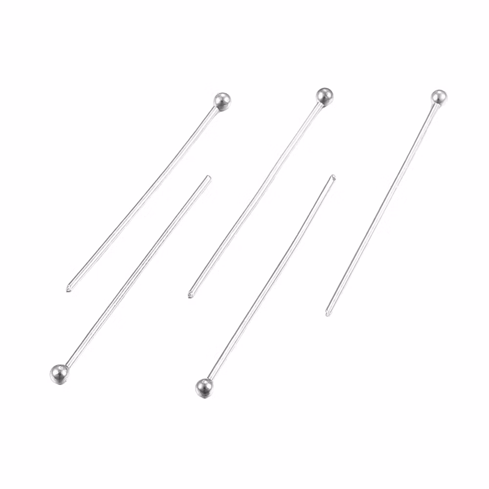 Kirurgiskt stål hattpinnar med kula 2.8 cm, ca 50 st