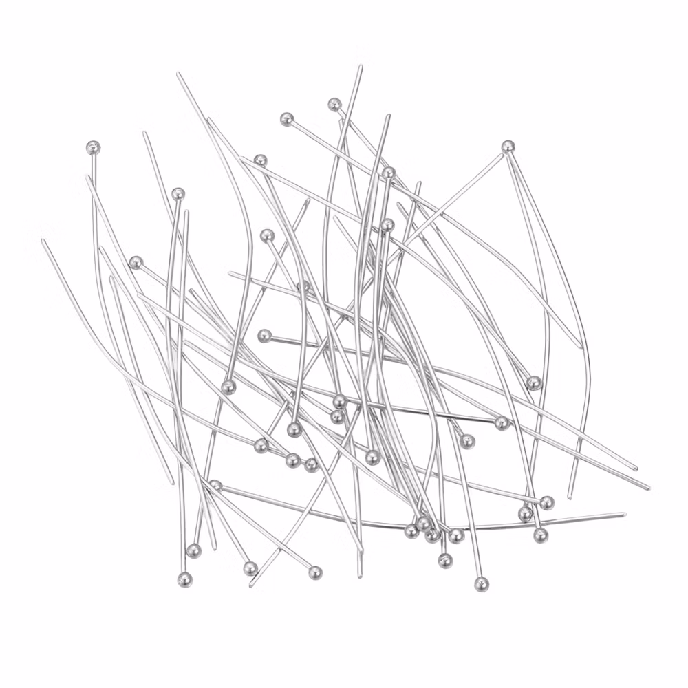 Kirurgiskt stål hattpinnar med kula 5 cm, ca 100 st