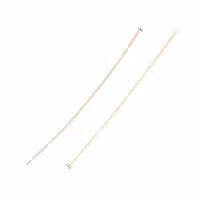 Guldfärgat kirurgiskt stål hattpinnar 5 cm med 24k plätering, ca 100 st