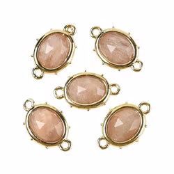 REA: Guldfärgad connector oval solsten med dots, 1 st