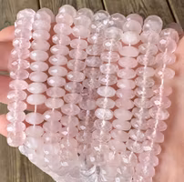 Facetterad rosenkvarts abacus 10x6 mm, 1 sträng