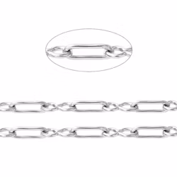 Rostfritt stål kedja rektangel, 1 m