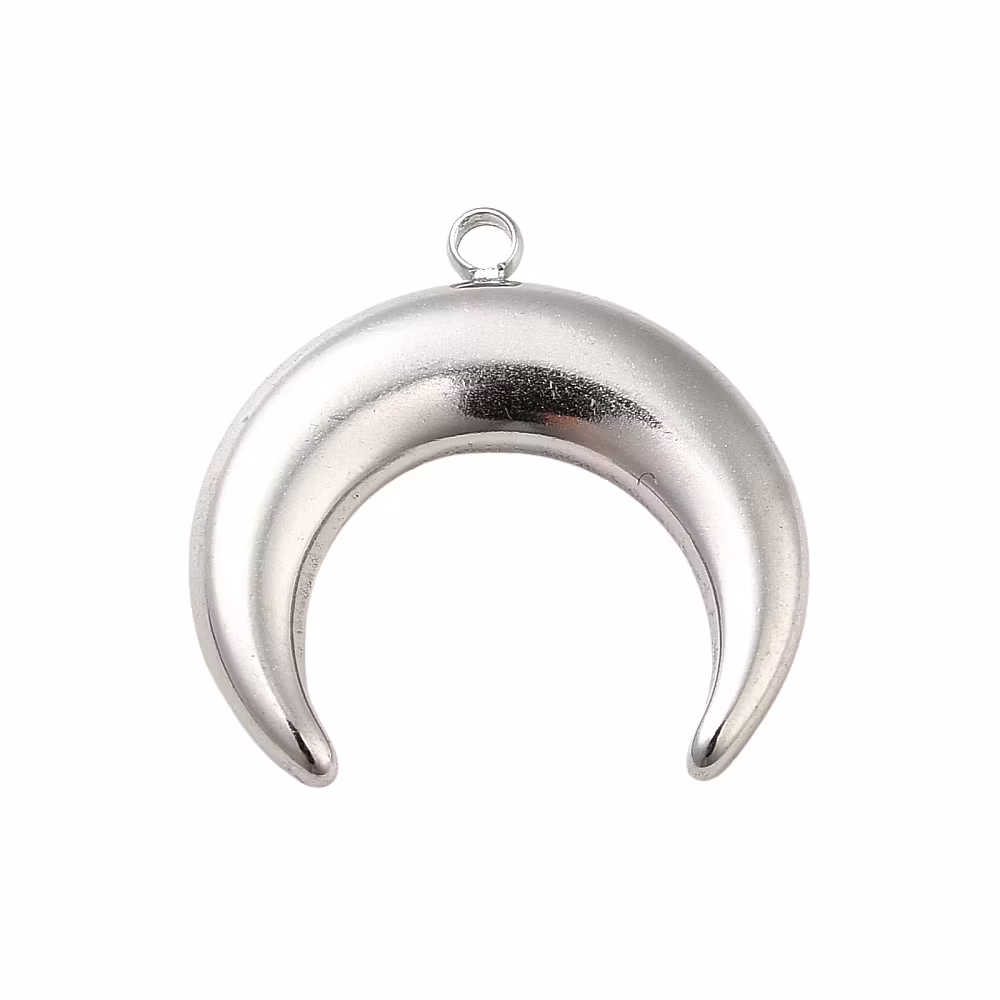 Rostfritt stål hänge crescent moon med PVD, 1 st