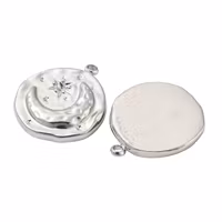 Rostfritt stål rund berlock måne och sol, 1 st