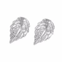 Guldfärgat kirurgiskt stål berlock mönstrade löv 18k, 10 st