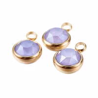 Guldfärgat rostfritt stål stor berlock lila med PVD plätering, 1 st