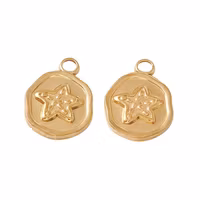 Guldfärgat rostfritt stål rund sjöstjärna med PVD plätering, 1 st