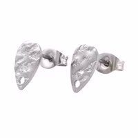 Rostfritt stål stiftörhängen hamrad droppe, 10 st