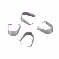 Silverfärgat rostfritt stål berlockhållare (bails) 8x7.5x4mm, 10 st