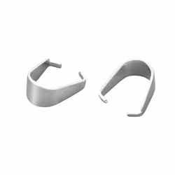 Silverfärgat rostfritt stål berlockhållare (bails) 8x7.5x4mm, 10 st