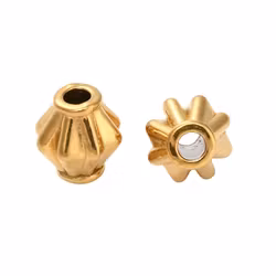 Guldfärgat rostfritt stål pärlor koner med PVD, 10 st