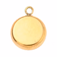 Guldfärgat rostfritt stål stor berlock glas, 1 st