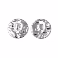 Rostfritt stål berlock rund och hamrad, 1 st