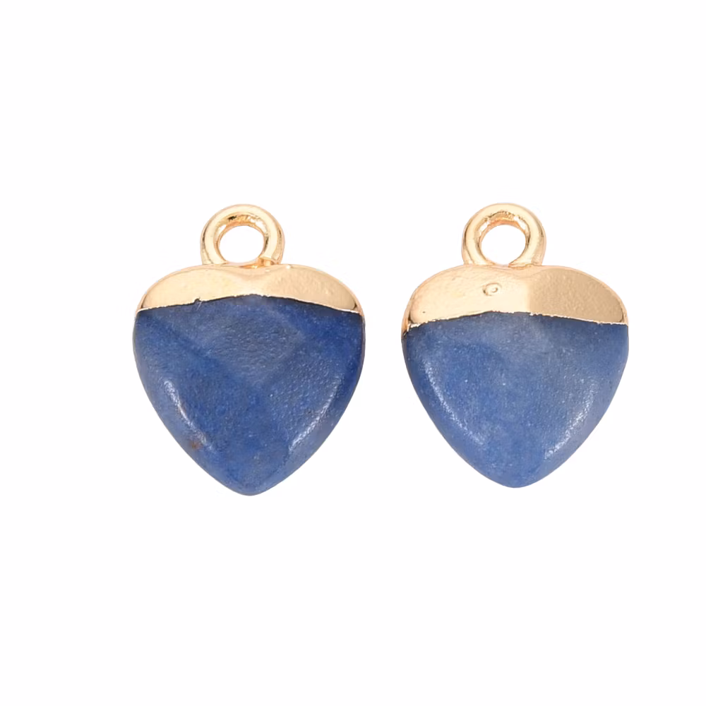 Guldfärgad berlock blå aventurin, 1 st